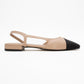 Lujo - Beige Backless Flat Ballerina (Women)