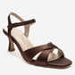 MELIN - Brown Satin Cross Strap Stiletto Pump (Women)