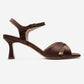 MELIN - Brown Satin Cross Strap Stiletto Pump (Women)