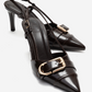 NOEN - Brown Buckle Pointed Toe Stiletto Pump (Women)
