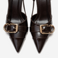 NOEN - Brown Buckle Pointed Toe Stiletto Pump (Women)
