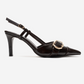 NOEN - Brown Buckle Pointed Toe Stiletto Pump (Women)