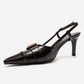 NOEN - Brown Buckle Pointed Toe Stiletto Pump (Women)