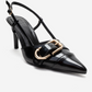 NOEN - Black Buckle Pointed Toe Stiletto Pump (Women)