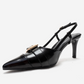NOEN - Black Buckle Pointed Toe Stiletto Pump (Women)