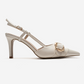 NOEN - Off-White Buckle Pointed Toe Stiletto Pump (Women)