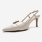 NOEN - Off-White Buckle Pointed Toe Stiletto Pump (Women)