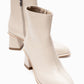 Maura - Off-White Genuine Leather Block Heel Boot (Women)