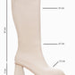 Paradis - Off-White Genuine Leather Block Heel Knee-High Boot (Women)
