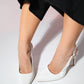 Santa - Ecru Platform Heel Pointed Toe Shoe (Women)