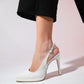 Santa - Ecru Platform Heel Pointed Toe Shoe (Women)