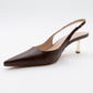 Marten - Brown Pointed Toe Backless Stiletto (Women)