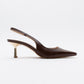 Marten - Brown Pointed Toe Backless Stiletto (Women)