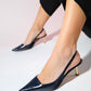Marten - Navy Pointed Toe Backless Stiletto (Women)