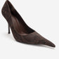 Luce - Brown Patterned Pointed-Toe Stiletto Pump (Women)