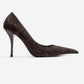 Luce - Brown Patterned Pointed-Toe Stiletto Pump (Women)