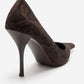 Luce - Brown Patterned Pointed-Toe Stiletto Pump (Women)