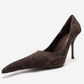 Luce - Brown Patterned Pointed-Toe Stiletto Pump (Women)