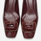 VELORA - Burgundy Buckled Block Heel Shoe (Women)