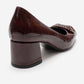 VELORA - Burgundy Buckled Block Heel Shoe (Women)