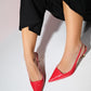 Marten - Red Pointed Toe Slingback Stiletto (Women)