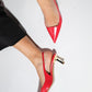 Marten - Red Pointed Toe Slingback Stiletto (Women)