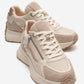 ROCCA - Beige Zip-Detail Genuine Leather Sneaker (Women)