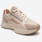 ROCCA - Beige Zip-Detail Genuine Leather Sneaker (Women)