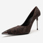 CARLAS - Brown Patterned Stiletto Pump (Women)