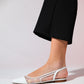 Stephen - White Pointed Toe Flat Sandal (Women)
