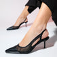 Ravenna - Black Pointed Toe Backless Stiletto Shoe (Women)