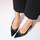 Ravenna - Black Pointed Toe Backless Stiletto Shoe (Women)