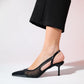 Ravenna - Black Pointed Toe Backless Stiletto Shoe (Women)