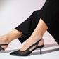 Ravenna - Black Pointed Toe Backless Stiletto Shoe (Women)