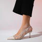 Ravenna - Beige Pointed Toe Backless Stiletto Shoe (Women)