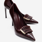 GUERNI - Burgundy Genuine Leather Stiletto Pump (Women)