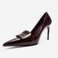 GUERNI - Burgundy Genuine Leather Stiletto Pump (Women)