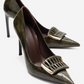GUERNI - Green Genuine Leather Stiletto Pump (Women)