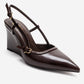 CELIA - Brown Block Heel Pointed Toe Shoe (Women)