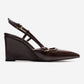 CELIA - Brown Block Heel Pointed Toe Shoe (Women)