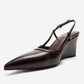 CELIA - Brown Block Heel Pointed Toe Shoe (Women)
