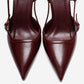 CELIA - Burgundy Genuine Leather Pointed Toe Wedge Heel Shoe (Women)