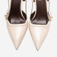 CELIA - Off-White Genuine Leather Pointed Toe Wedge Heel Shoe (Women)