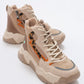 Olivia - Beige Patterned Sport Boot (Women)