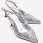 NELLA - Silver Jeweled Slingback Stiletto Pump (Women)