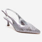 NELLA - Silver Jeweled Slingback Stiletto Pump (Women)