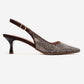 NELLA - Brown Gold Jeweled Slingback Stiletto Pump (Women)