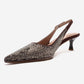 NELLA - Brown Gold Jeweled Slingback Stiletto Pump (Women)