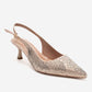 NELLA - Nude Gold Jeweled Slingback Stiletto Pump (Women)