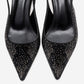 NELLA - Black Platinum Jeweled Slingback Stiletto Pump (Women)